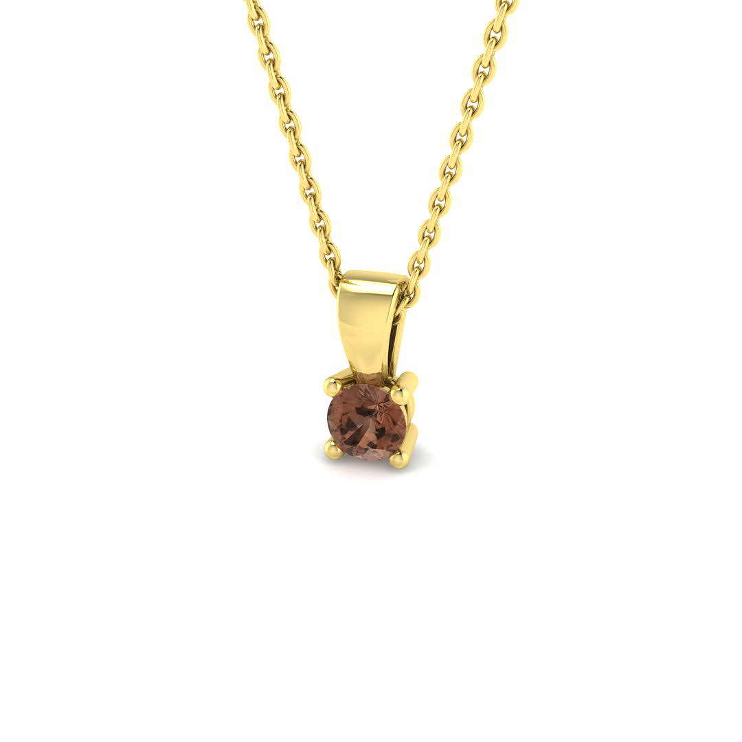 0.18ct Natural Diamond Solitaire Pendant in 9K Yellow Gold