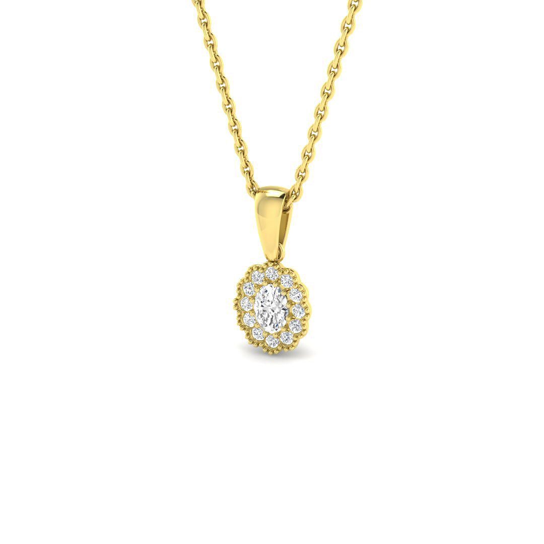 0.16ct Natural Diamond Vintage Pendant in 9K Yellow Gold