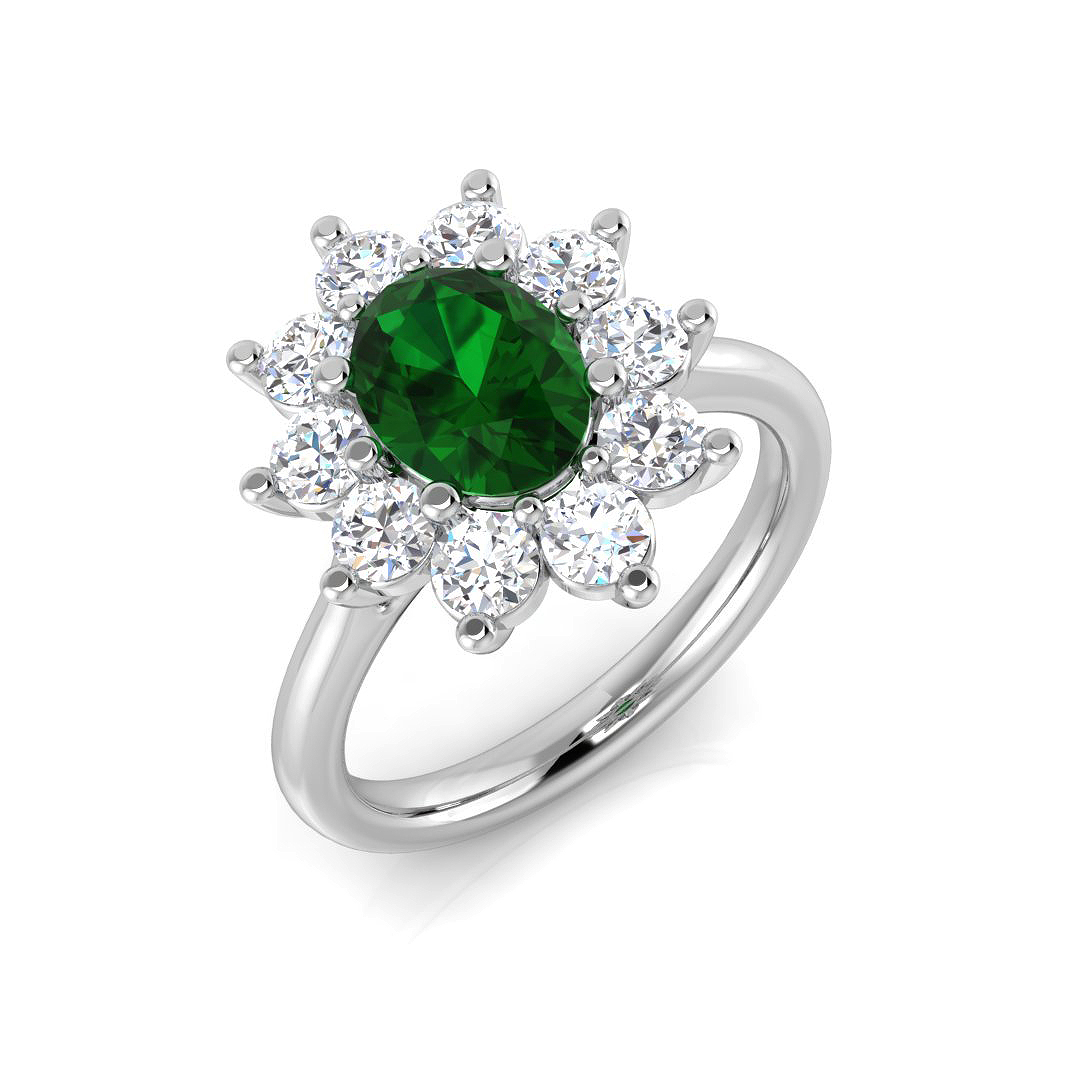 Emerald Ring in Platinum Platinum