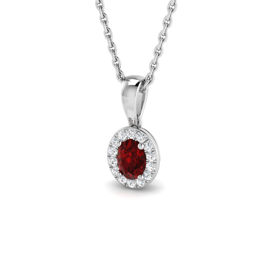 Ruby Pendant in 9K White Gold