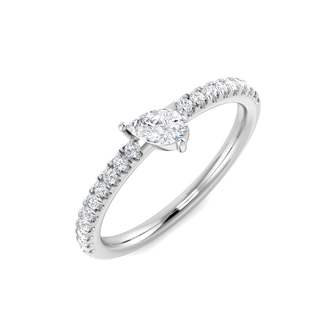 0.36ct Natural Diamond Engagement Ring in 9K White Gold
