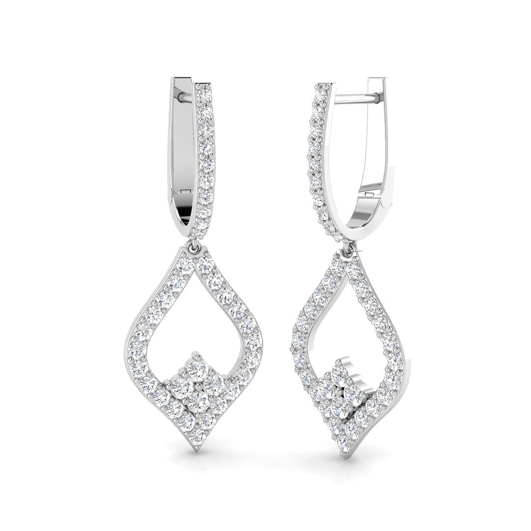 1.05ct Lab-Grown Diamond Drop & Trilogy Earrings in 9K White Gold