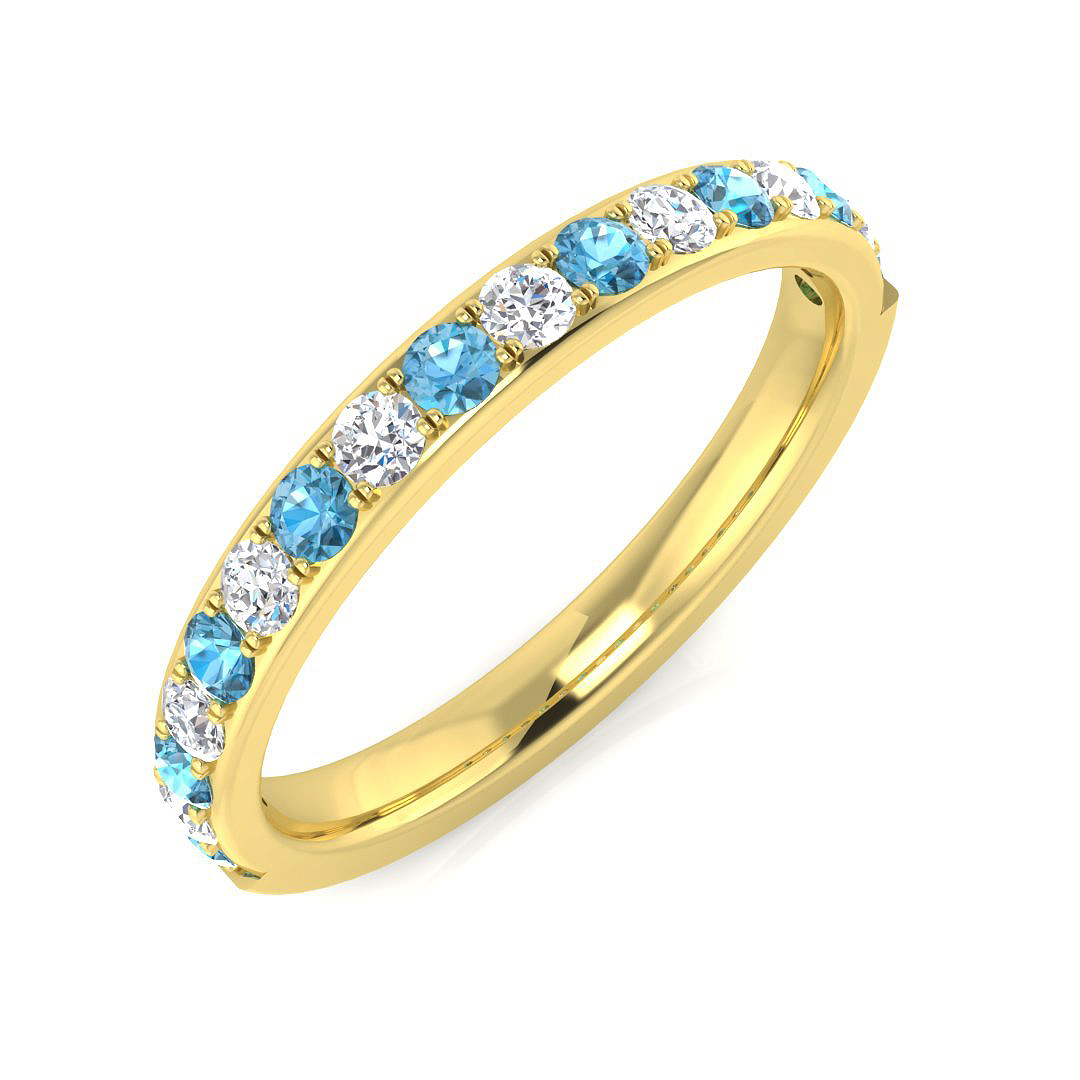 Blue Topaz Ring in 9K Yellow Gold