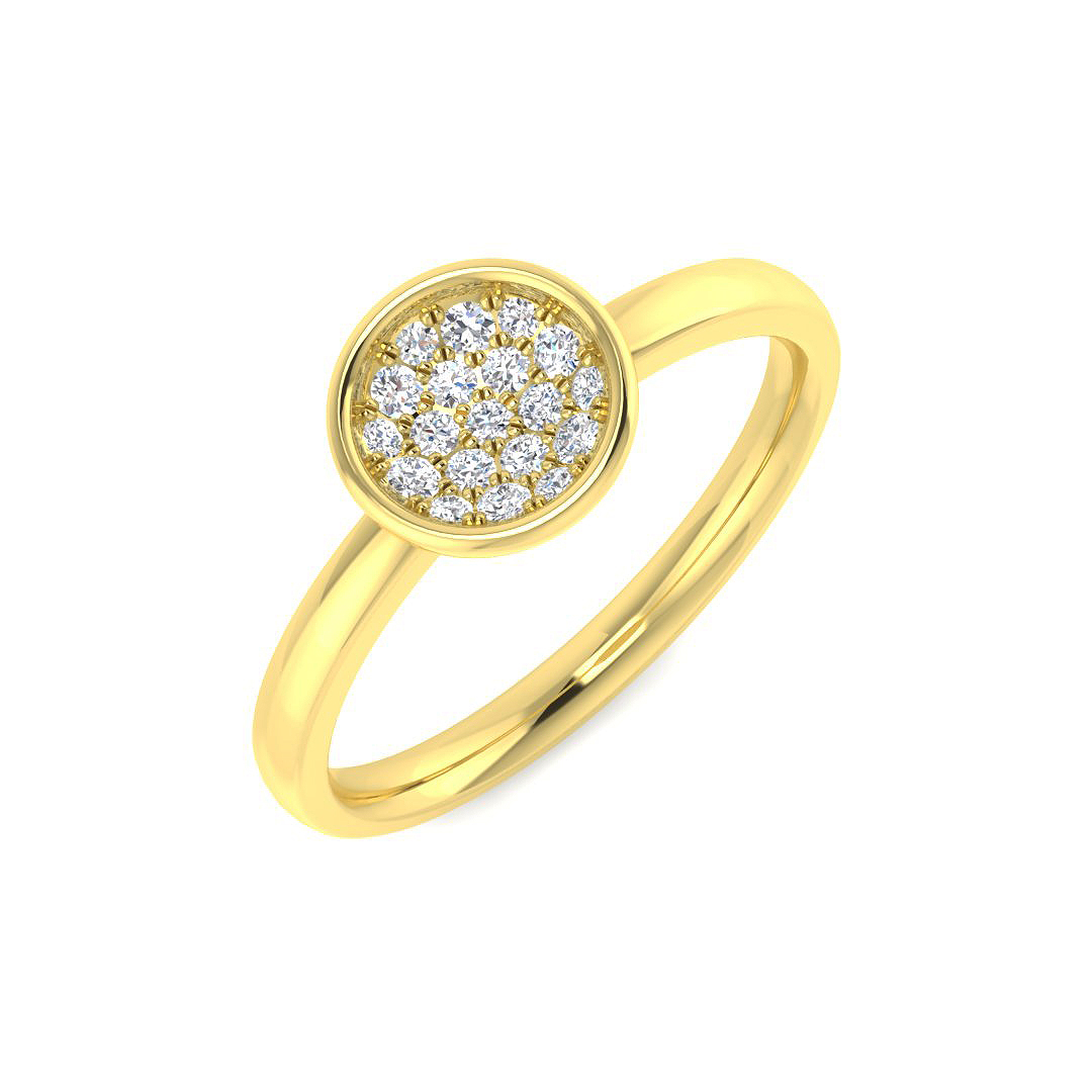 0.14ct Natural Diamond Cluster Ring in 18K Yellow Gold