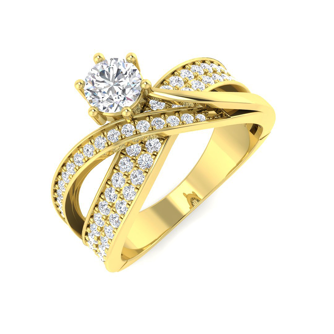 1.02ct Natural Diamond Fancy Ring in 9K Yellow Gold