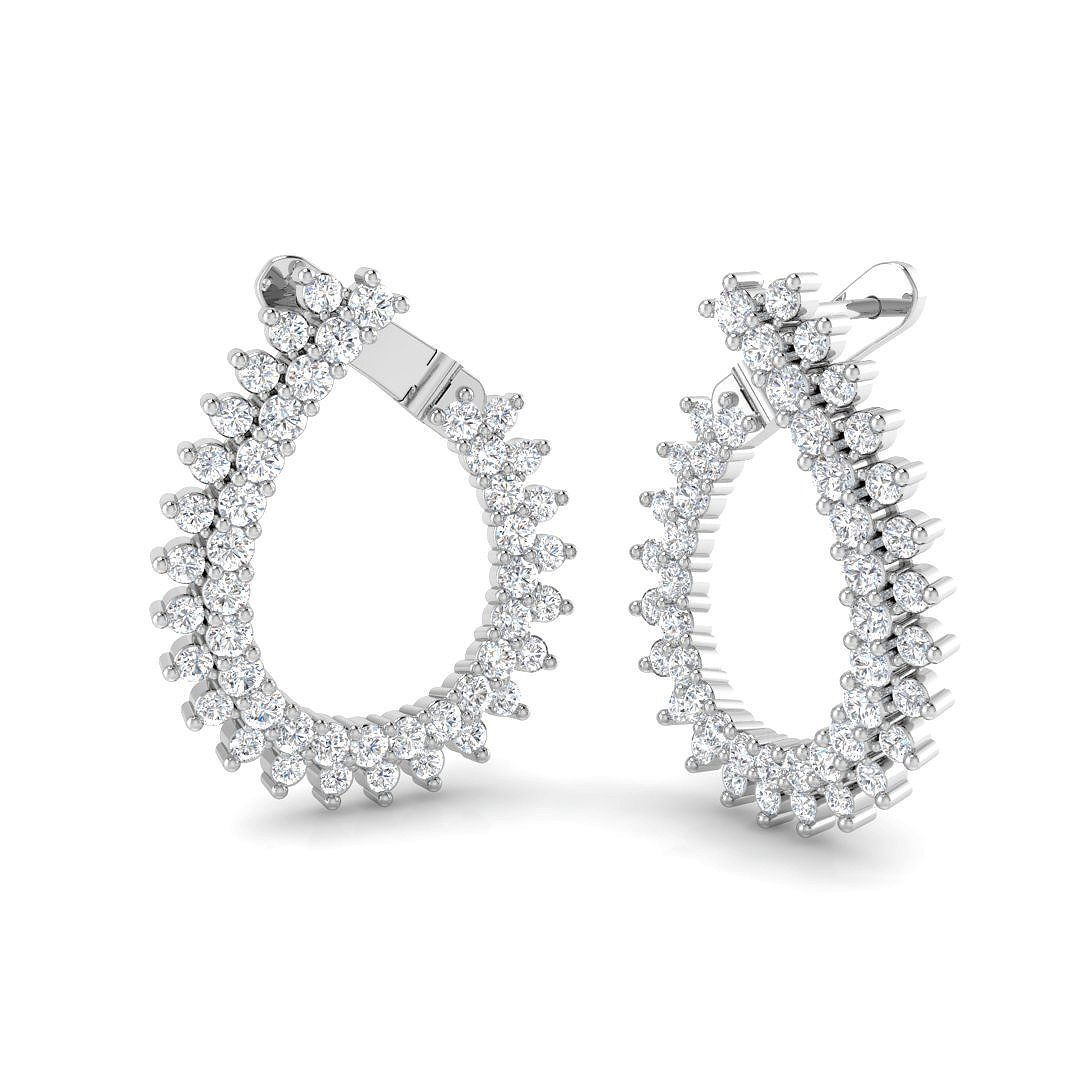 2.02ct Lab-Grown Diamond Hoops Earrings in 9K White Gold