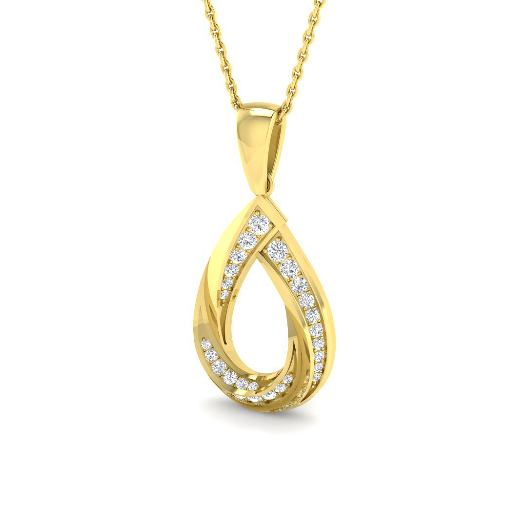 0.22ct Natural Diamond Fancy Pendant in 9K Yellow Gold