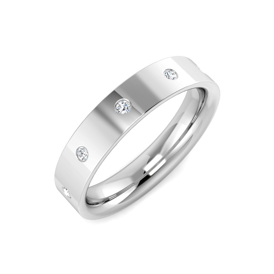 0.10ct Lab-Grown Diamond Half Eternity Ring in 9K White Gold