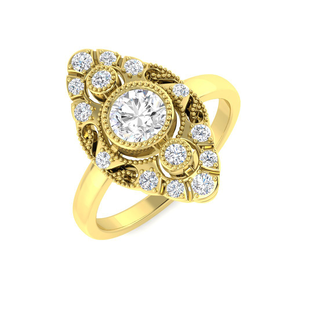 0.77ct Lab-Grown Diamond Rings Ring in 9K Yellow Gold