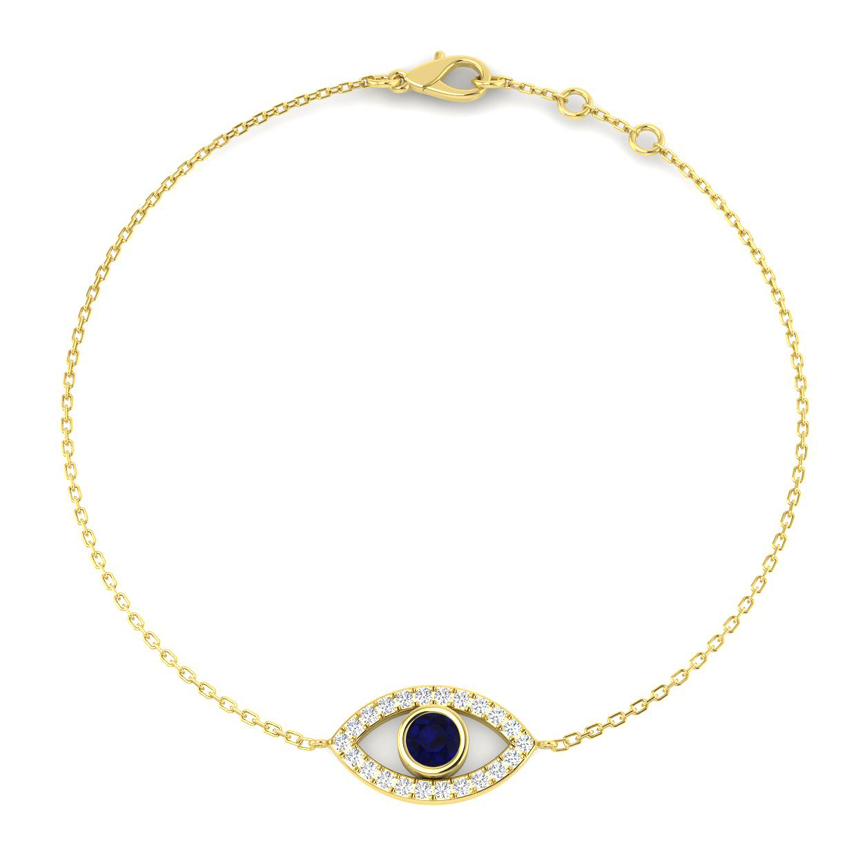 Blue Sapphire Bracelet in 9K Yellow Gold