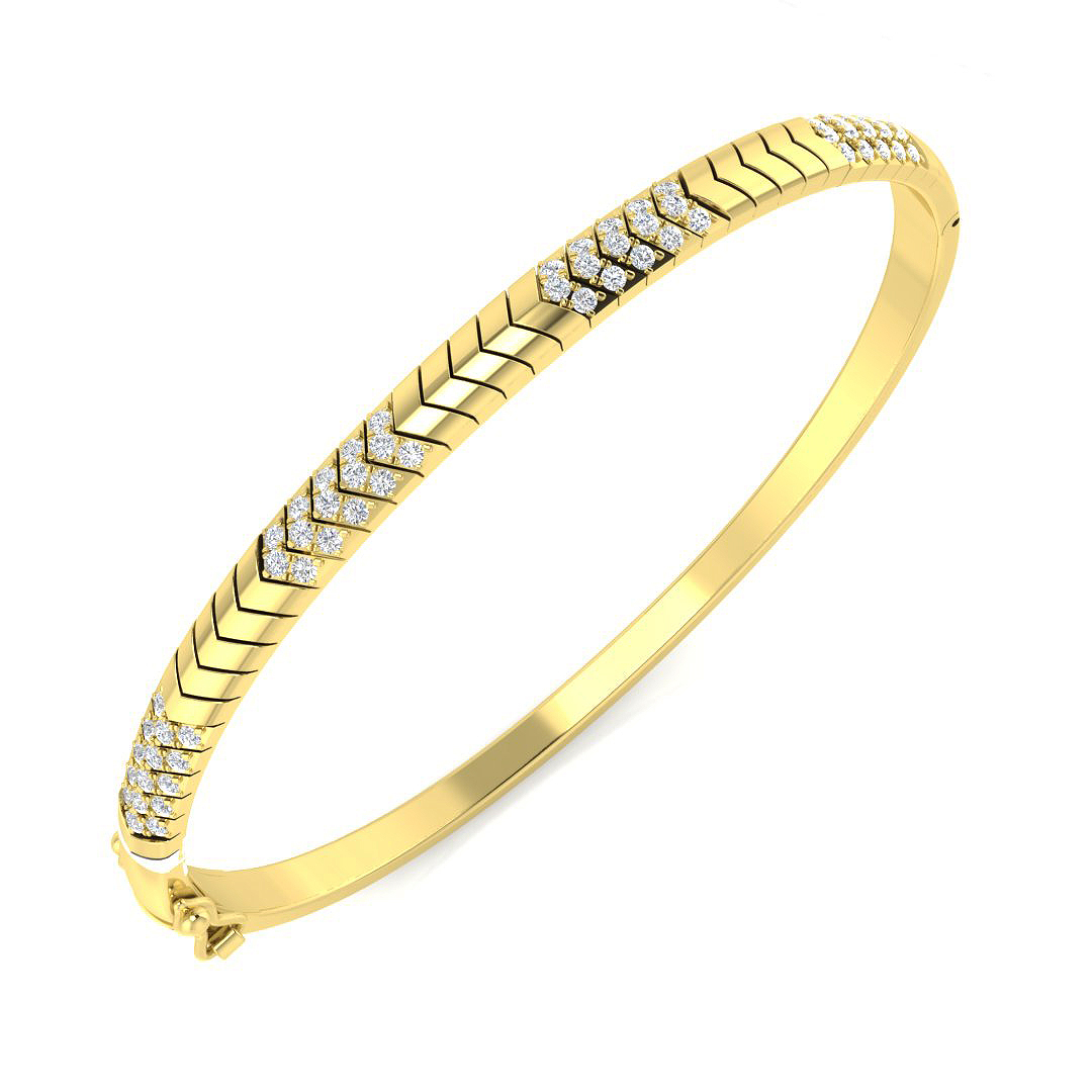 0.70ct Natural Diamond Fancy Bangle in 9K Yellow Gold
