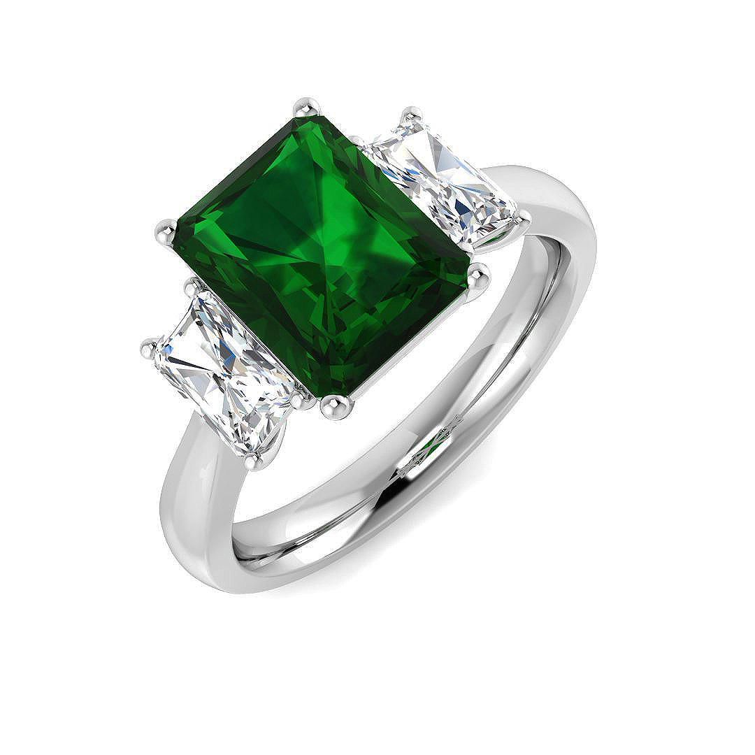 3 Stone Ring in Platinum Platinum