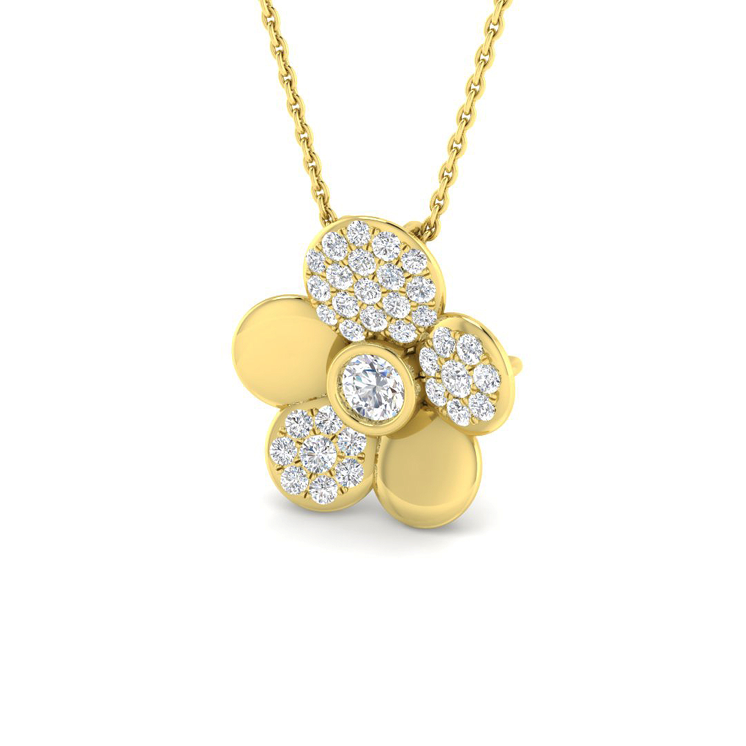 0.71ct Natural Diamond Shape Pendant in 9K Yellow Gold