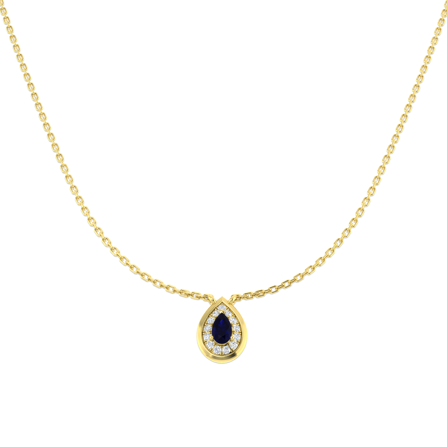 Blue Sapphire Necklace in 9K Yellow Gold