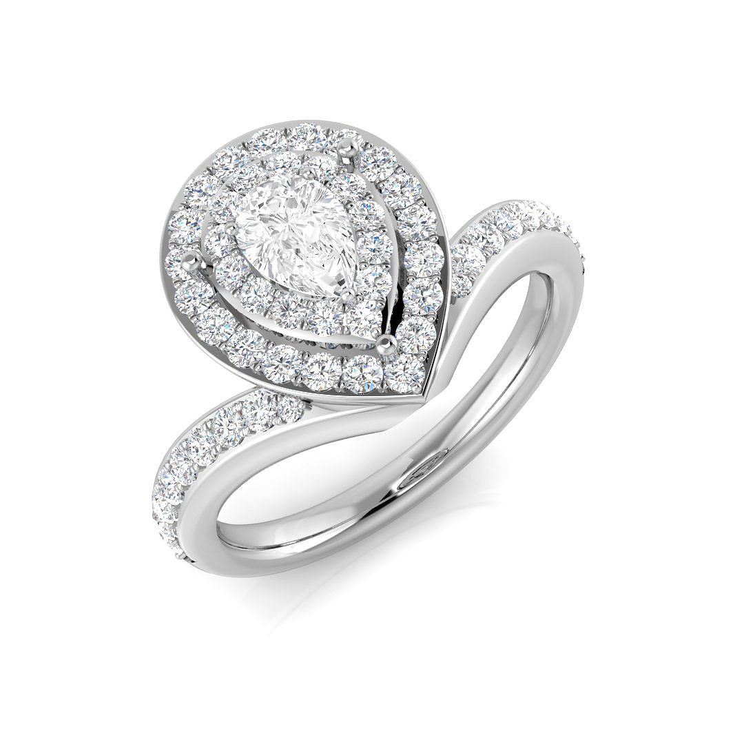 0.85ct Natural Diamond Halo Ring in Platinum Platinum