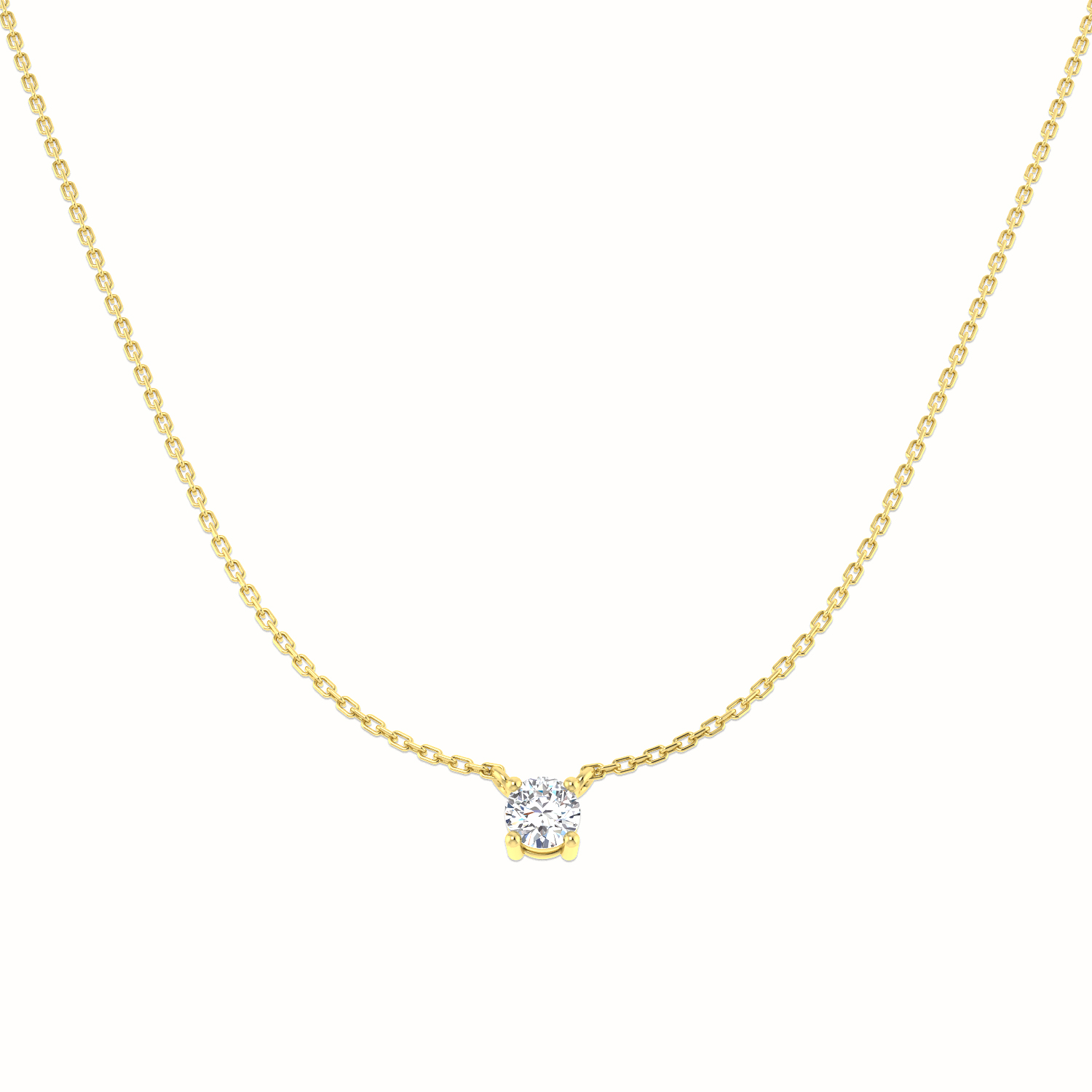 0.31ct Natural Diamond Solitaire Necklace in 9K Yellow Gold