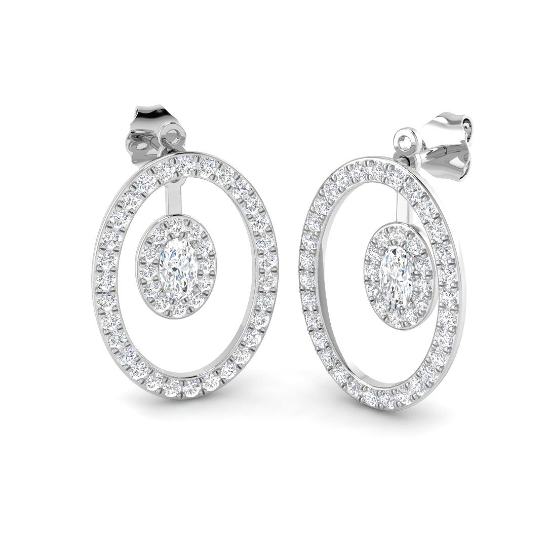 1.37ct Lab-Grown Diamond Drop & Trilogy Earrings in 9K White Gold