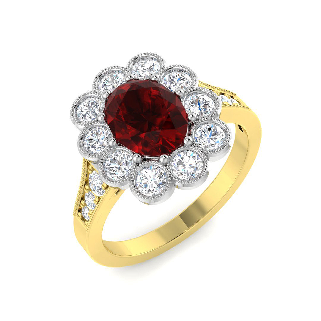 Ruby Ring in 18K Two Tone