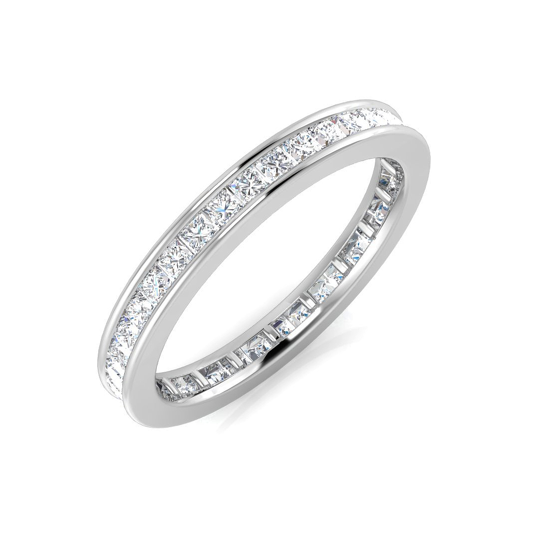 0.90ct Natural Diamond Full Eternity Ring in 18K White Gold