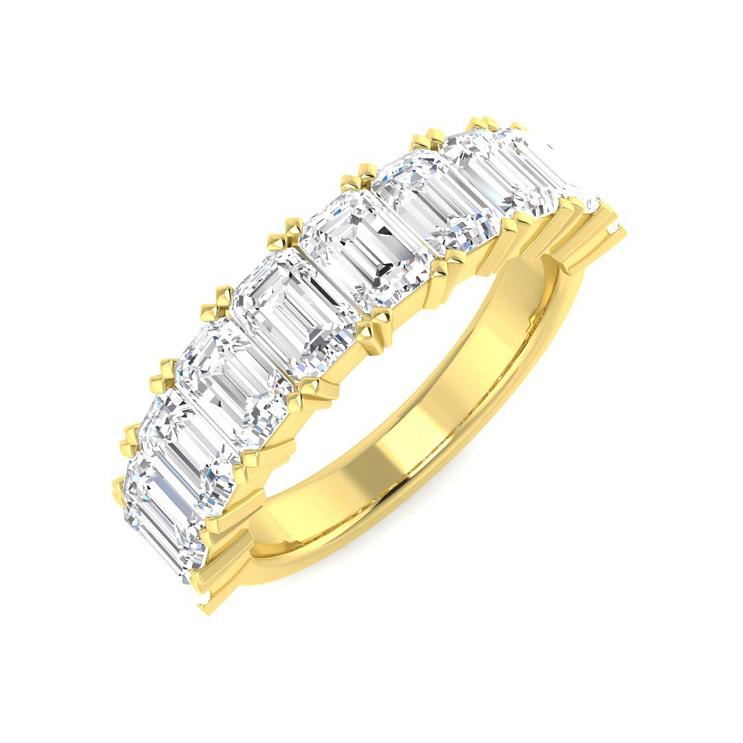 3.58ct Lab-Grown Diamond Half Eternity Ring in 9K Yellow Gold