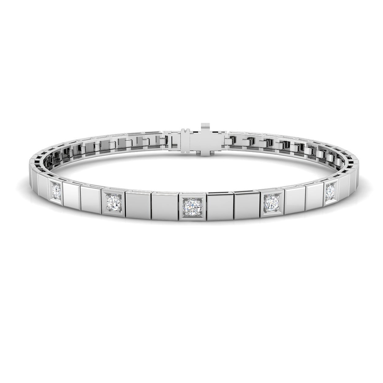 0.23ct Natural Diamond Tennis Bracelet in 14K White Gold