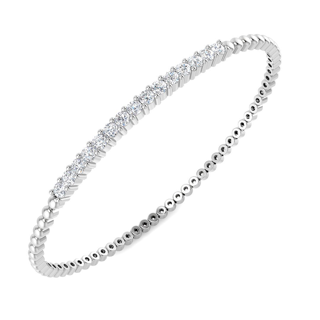 1.05ct Lab-Grown Diamond Eternity Bangle in 9K White Gold