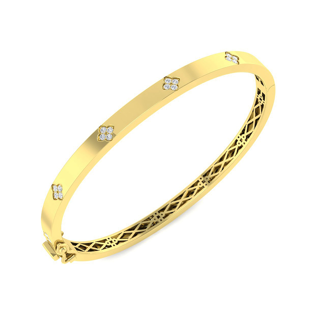 0.48ct Lab-Grown Diamond Scatter Bangle in 9K Yellow Gold