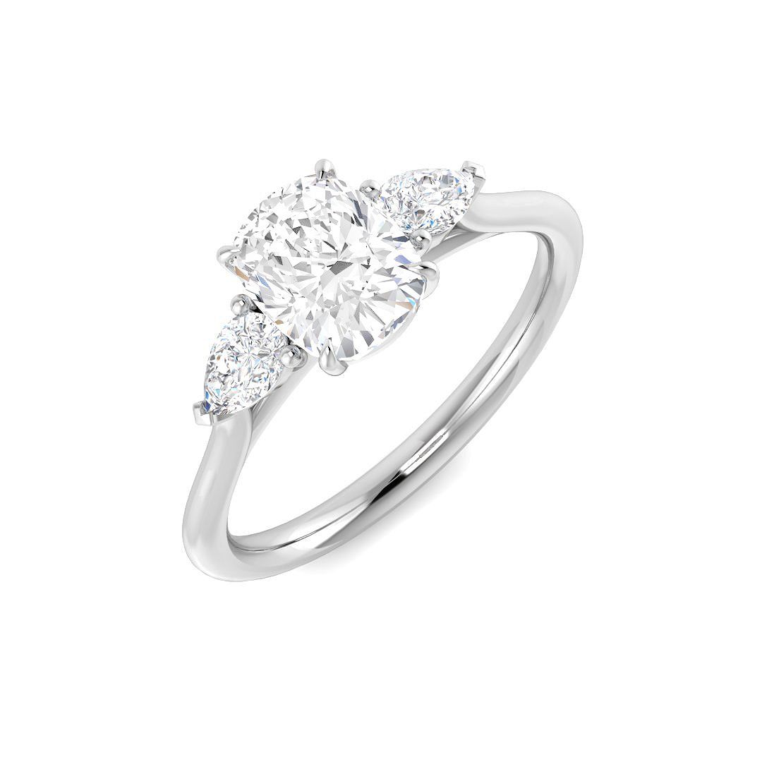 1.31ct Lab-Grown Diamond 3 Stone Ring in 9K White Gold