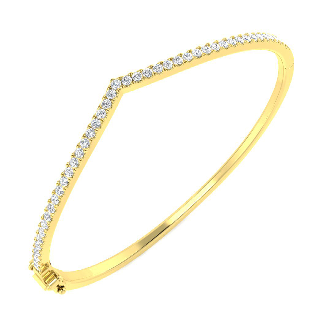0.97ct Natural Diamond Eternity Bangle in 9K Yellow Gold