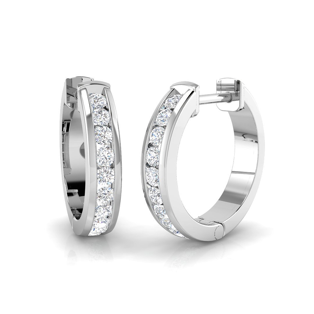 0.35ct Lab-Grown Diamond Hoops Earrings in 9K White Gold