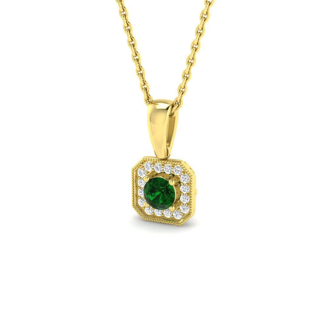 Emerald Pendant in 9K Yellow Gold