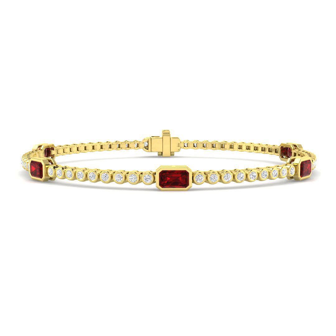 Ruby Bracelet in 9K Yellow Gold