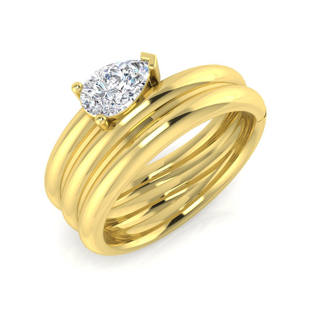 0.50ct Lab-Grown Diamond Engagement Rings Ring in 9K Yellow Gold