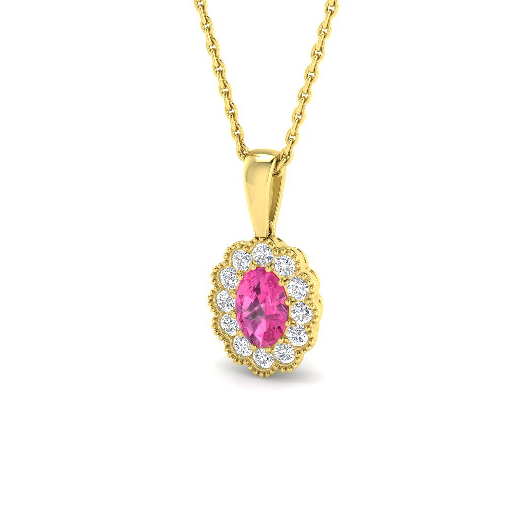 Halo Pendant in 9K Yellow Gold