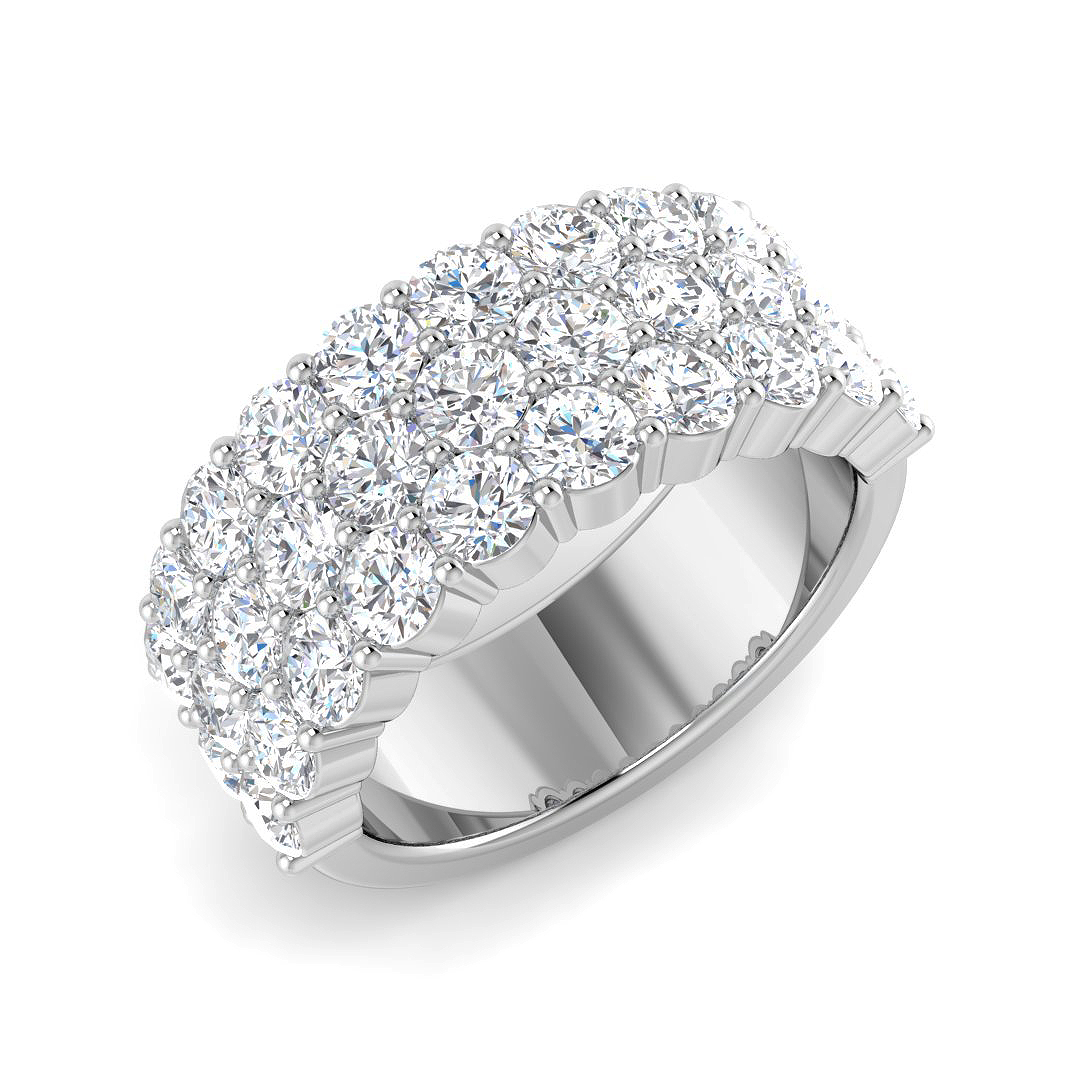 2.91ct Natural Diamond Half Eternity Ring in Platinum Platinum