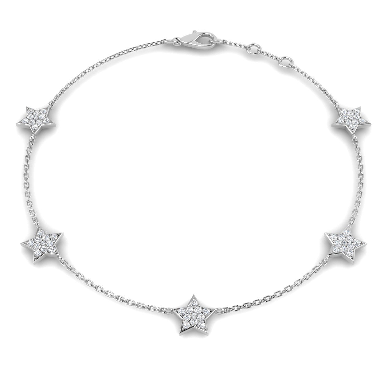 0.31ct Natural Diamond Shape Bracelet in 18K White Gold
