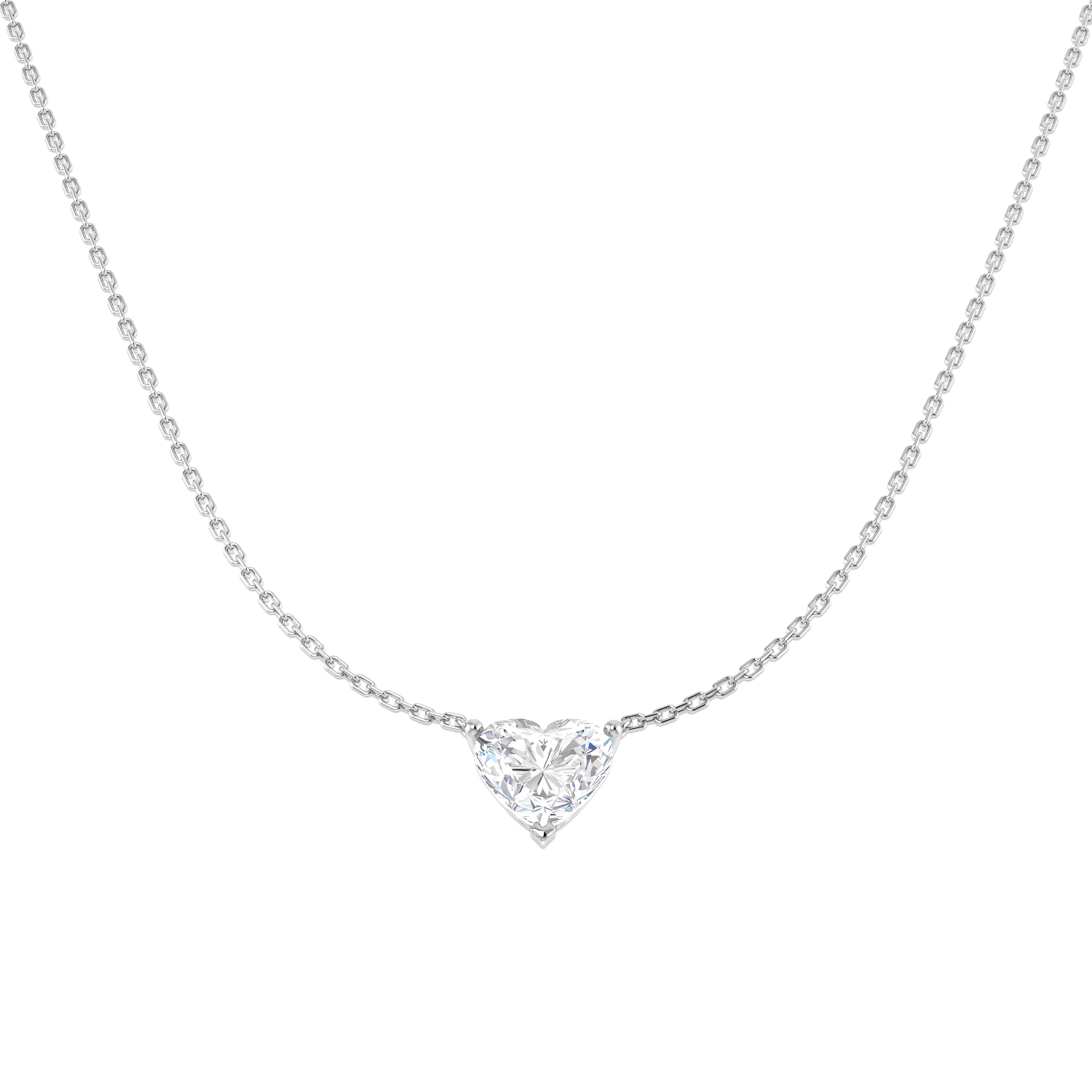 2.03ct Lab-Grown Diamond Heart Necklace in 9K White Gold