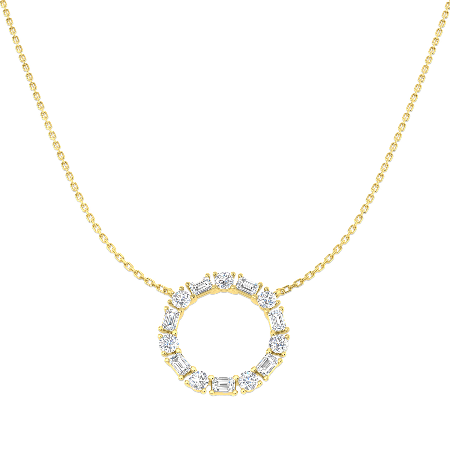 1.53ct Lab-Grown Diamond Circle of Life Necklace in 9K Yellow Gold