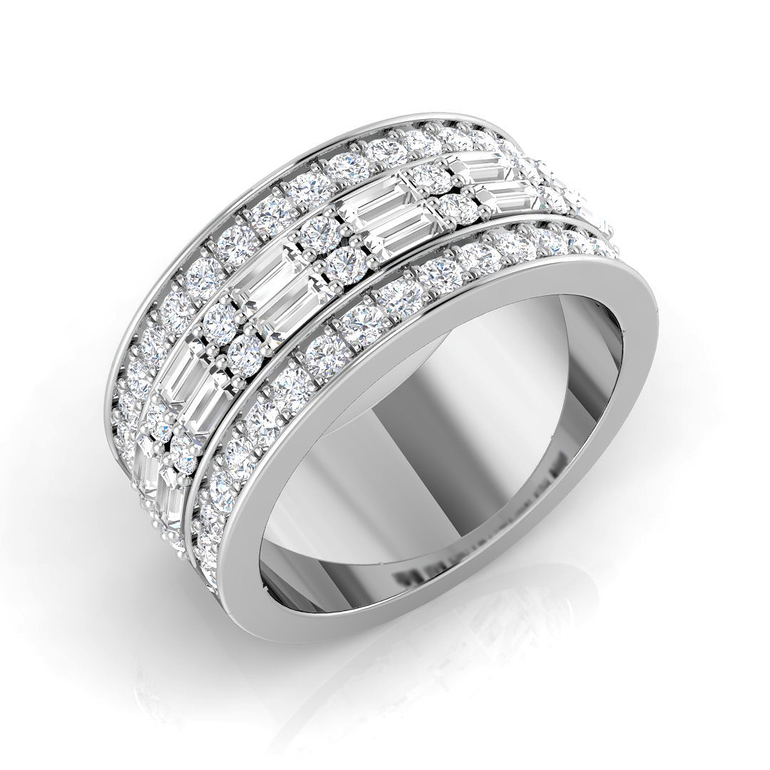 1.31ct Natural Diamond Half Eternity Ring in Platinum Platinum