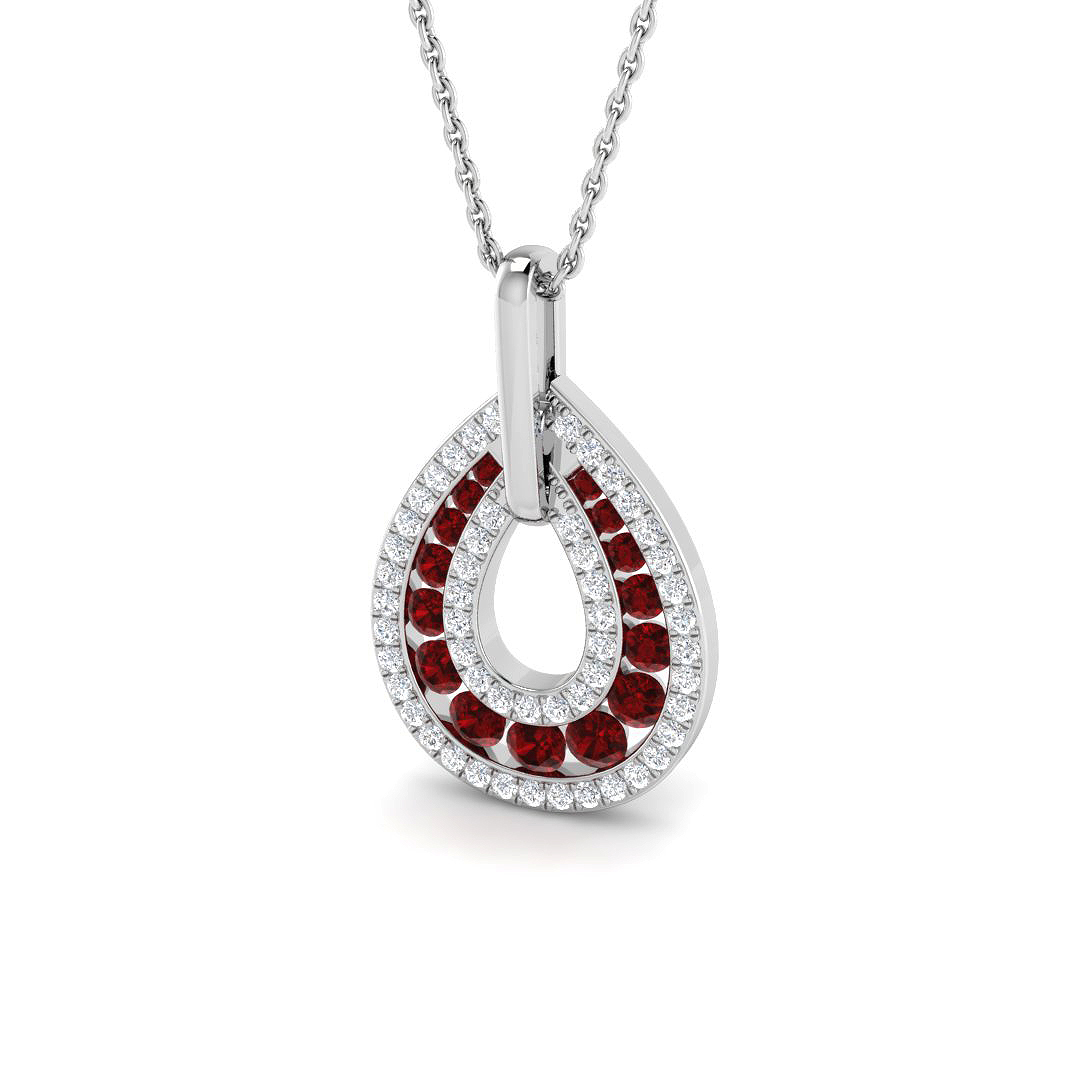 Fancy Pendant in 9K White Gold