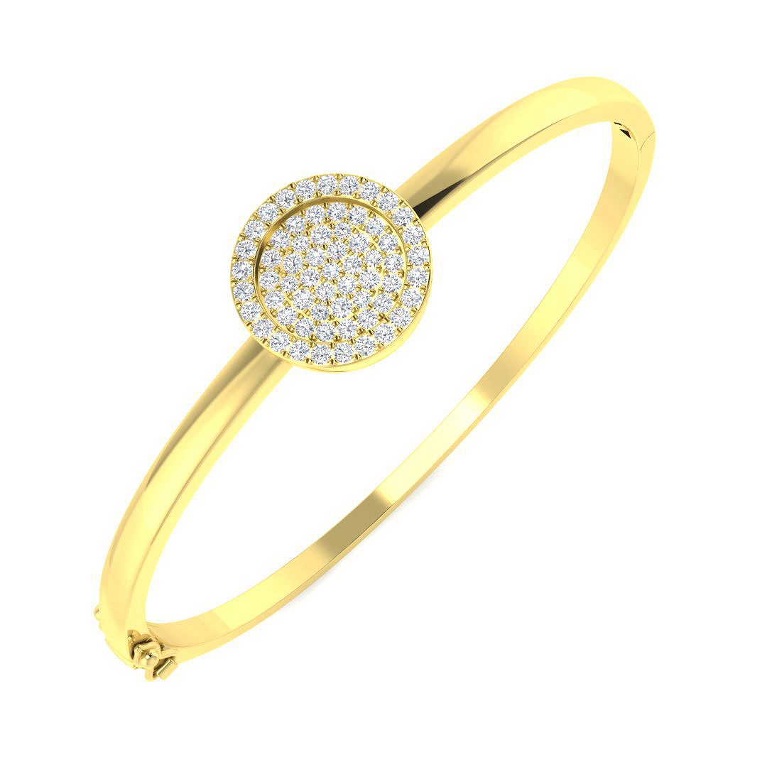 1.00ct Lab-Grown Diamond Fancy Bangle in 9K Yellow Gold