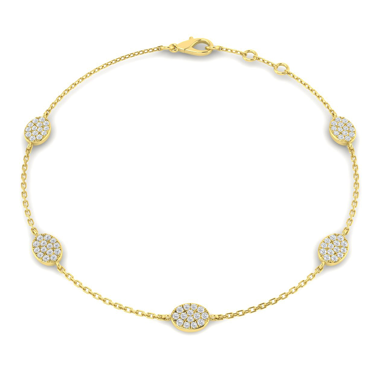 0.32ct Natural Diamond Shape Bracelet in 18K Yellow Gold