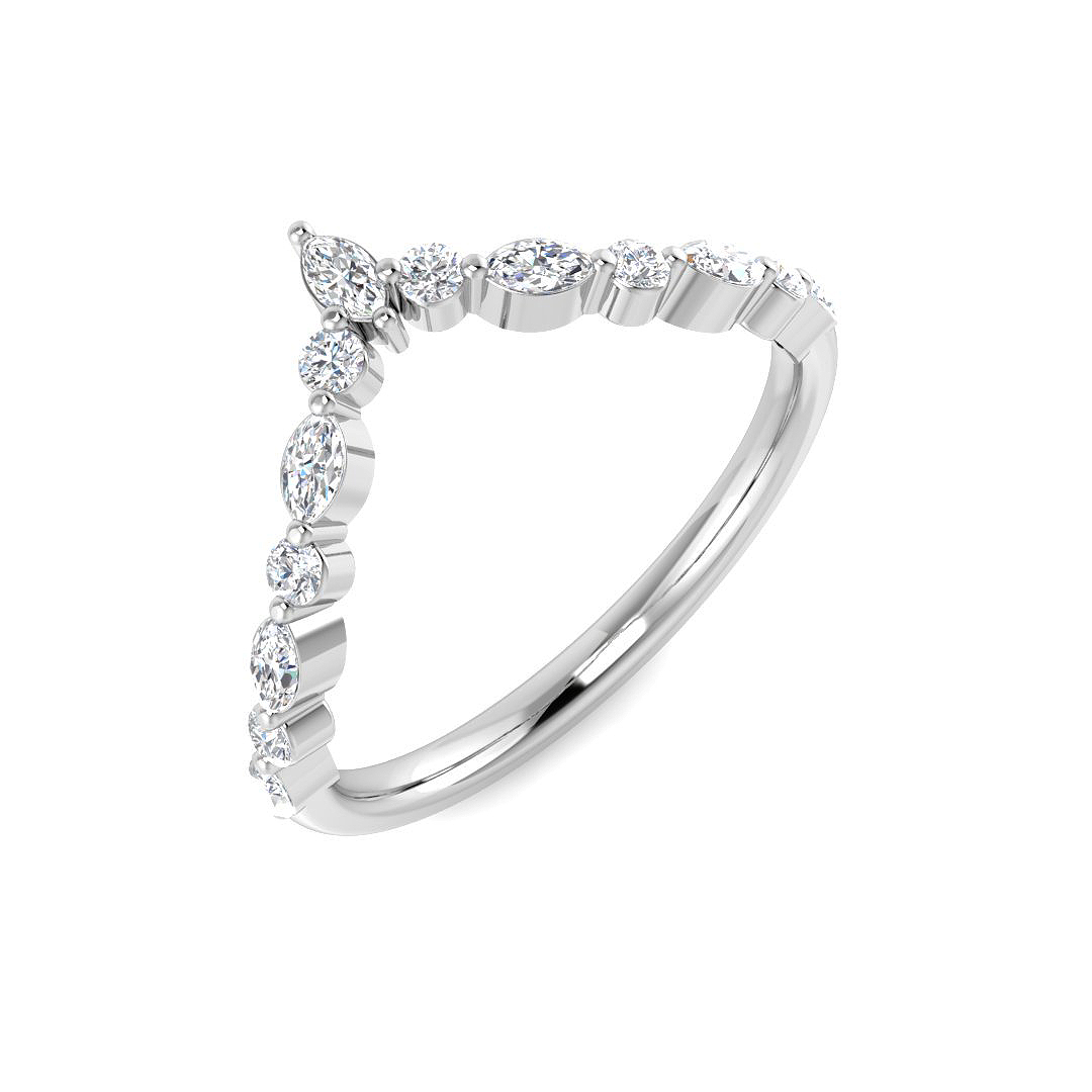 0.37ct Natural Diamond Wishbone Ring in Platinum Platinum