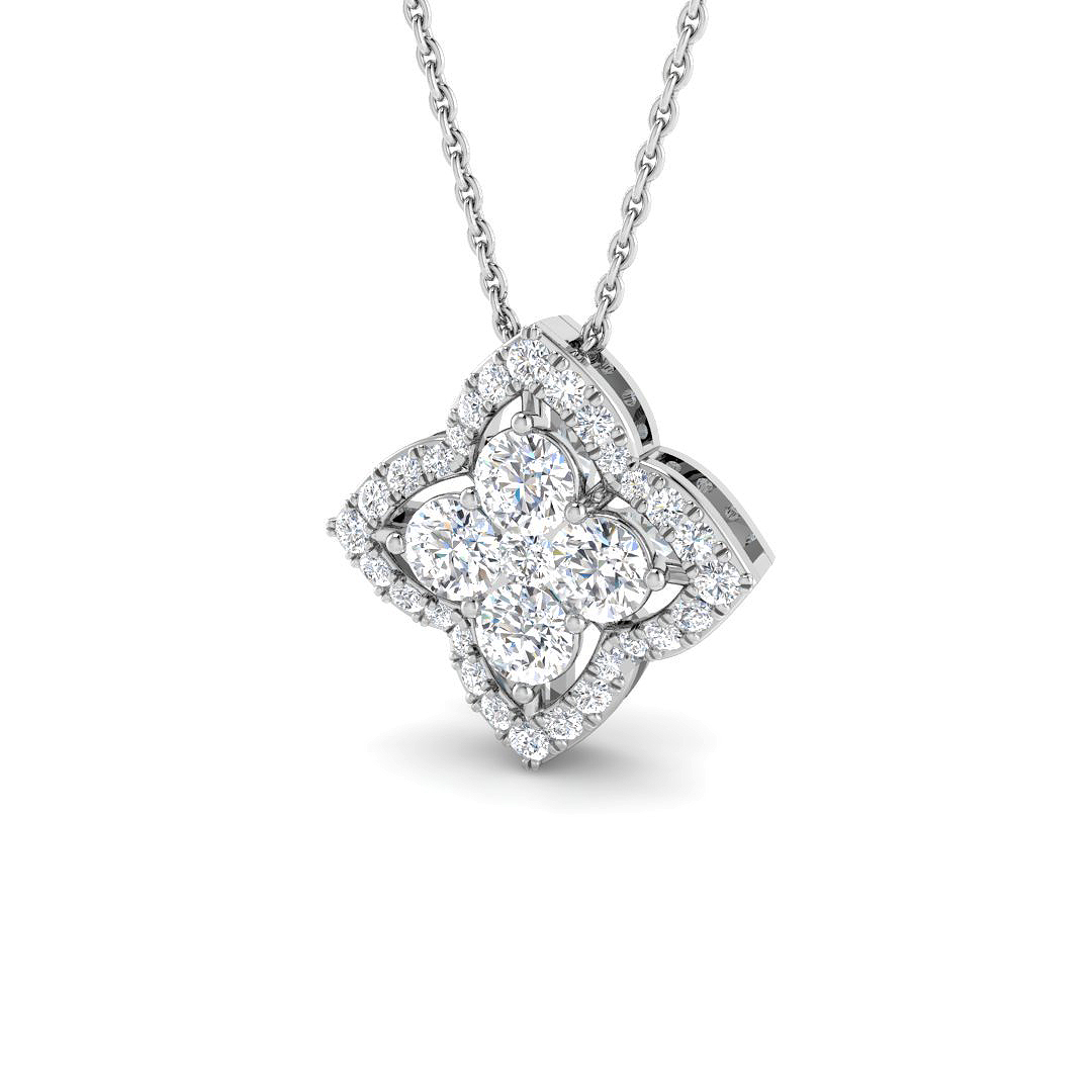 0.95ct Lab-Grown Diamond Shape Pendant in 9K White Gold
