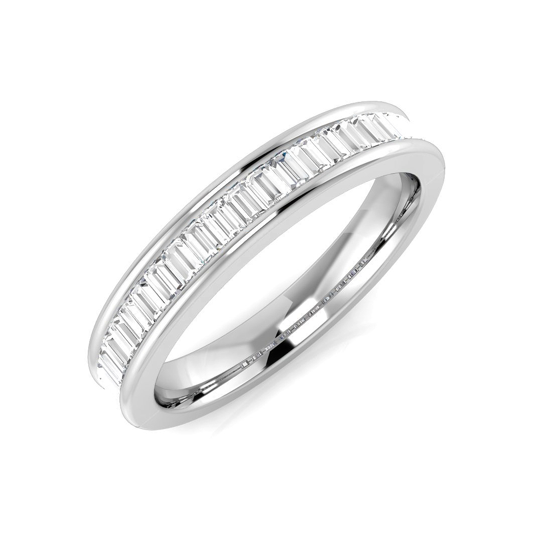 0.49ct Natural Diamond Half Eternity Ring in Platinum Platinum