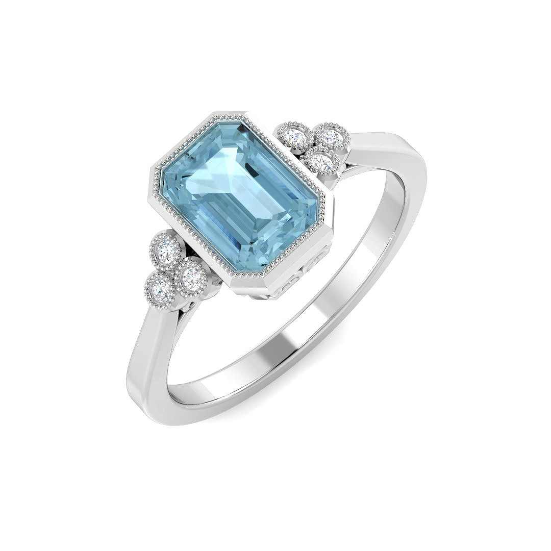 7 Stone Ring in 9K White Gold
