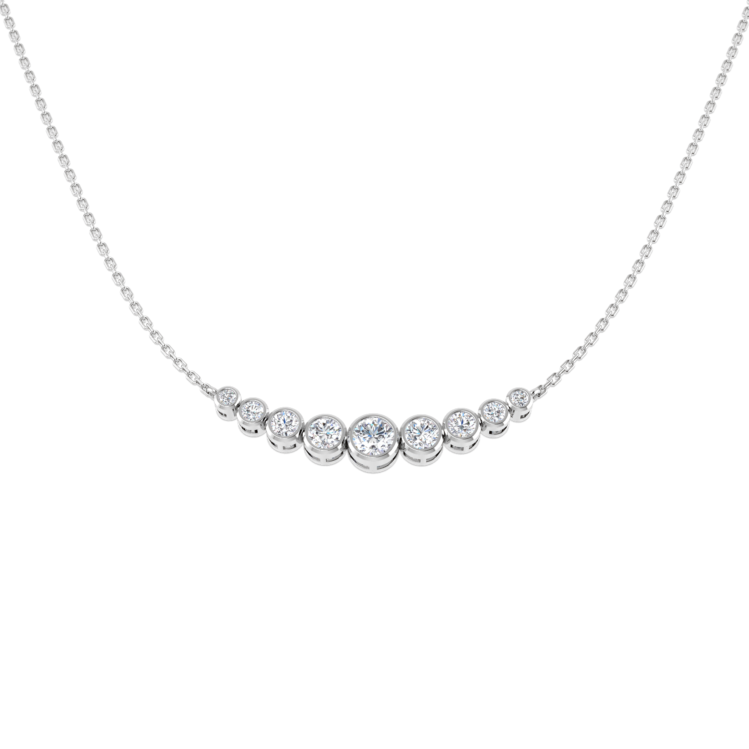1.10ct Lab-Grown Diamond Spectacle Necklace in 9K White Gold