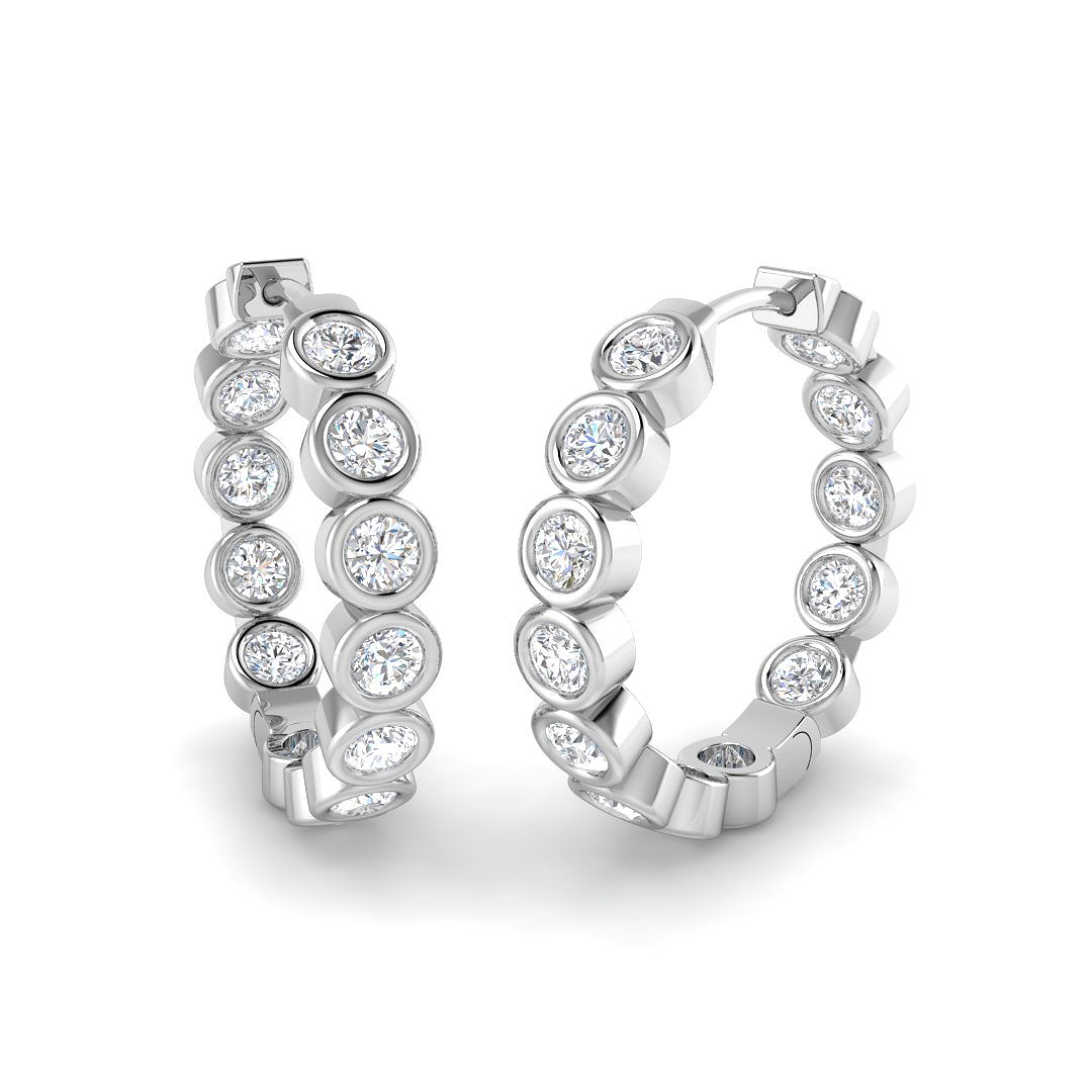 1.42ct Lab-Grown Diamond Hoops Earrings in 9K White Gold