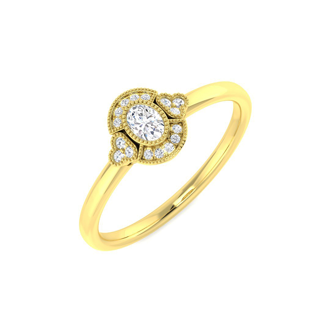0.17ct Natural Diamond Rings Ring in 9K Yellow Gold