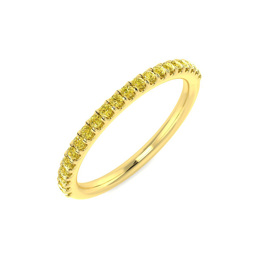 0.26ct Natural Diamond Half Eternity Ring in 9K Yellow Gold